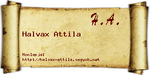 Halvax Attila névjegykártya